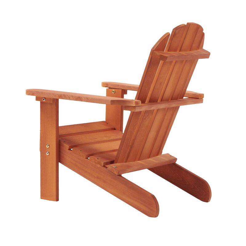 Kid's Wooden Adirondack Chair for Indoor and Outdoor, Natural Cedar Patio Lounge Chiar image number 3