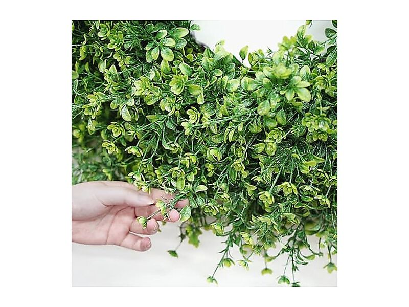 28 Inch Large Boxwoods Wreaths Front Door Artificial Green Leaves Greenery Decor image number 3