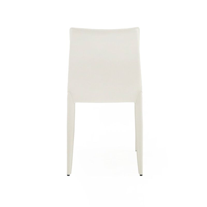Modrest Halo - Modern Ivory Saddle Leather Dining Chair Set of 2