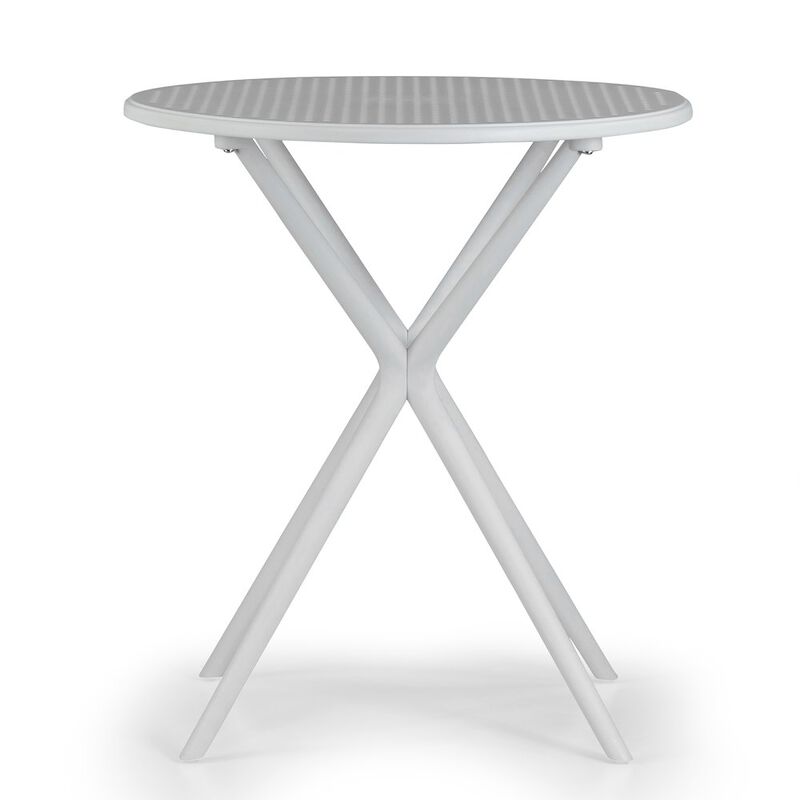Glamour Home Bates White Plastic Round Dining Table