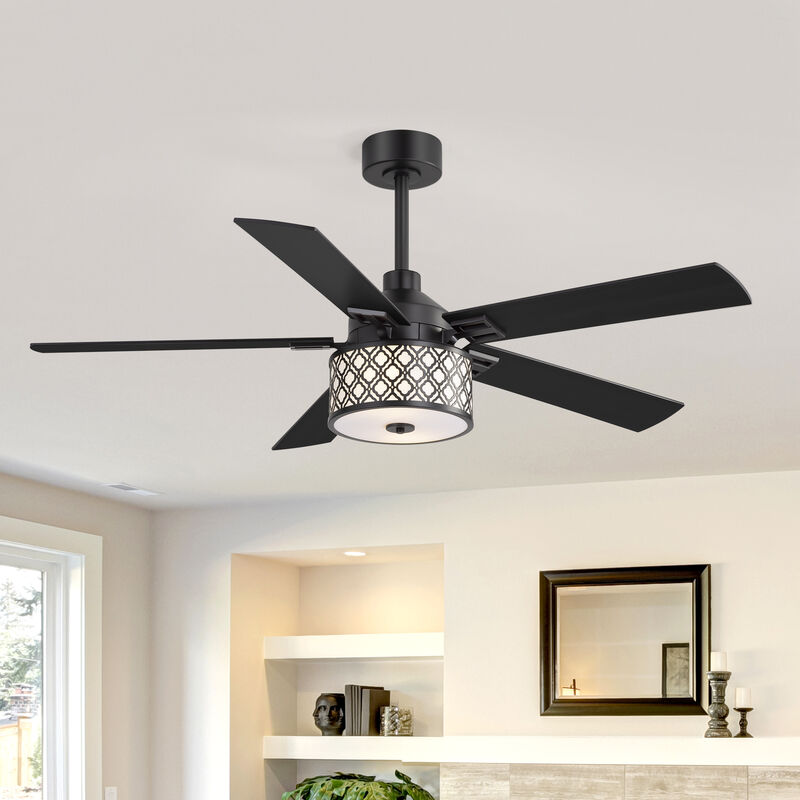 Breezary 52" Ceiling Fan with Lights, 2 E26 Bulbs Required,Remote, 6 Speeds image number 8