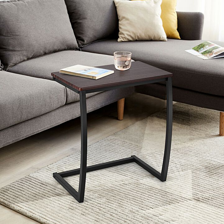 Steel Frame C-shaped Sofa Side End Table-Coffee