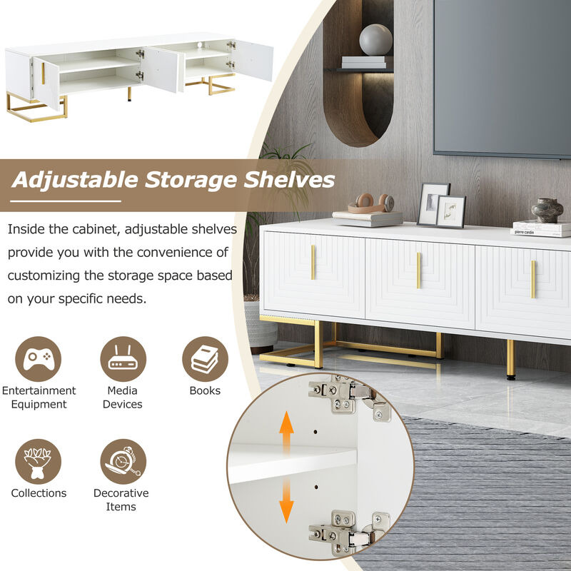 Merax Media Console Table with Cabinets TV Stand