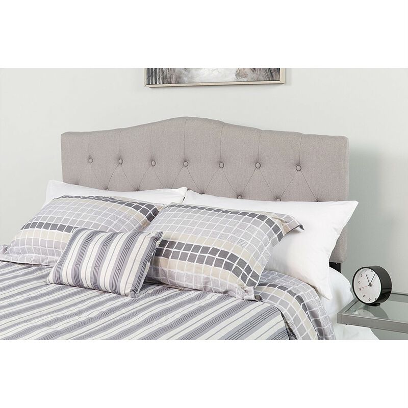 QuikFurn Twin size Light Grey Upholstered Button Tufted Headboard