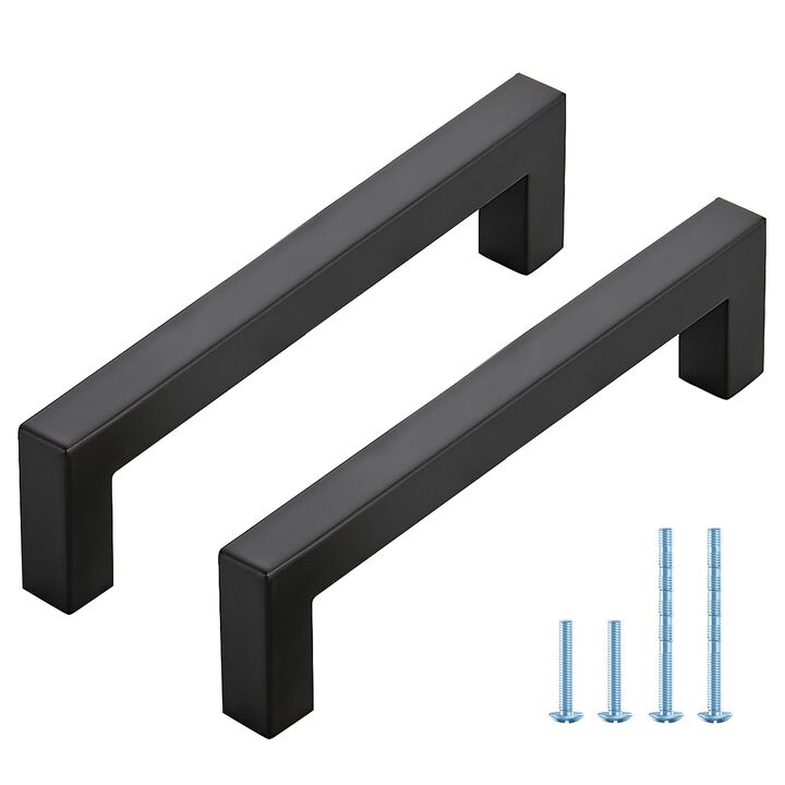 JOY DECOR 30 Pack Kitchen Cabinet Pulls with 5 Inch Hole Center, Matte Black Stainless Steel Cabinet Handles, Kitchen Drawer Pul