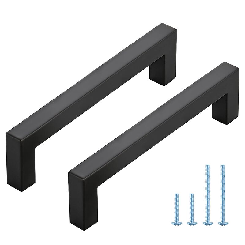 JOY DECOR 30 Pack Kitchen Cabinet Pulls with 5 Inch Hole Center, Matte Black Stainless Steel Cabinet Handles, Kitchen Drawer Pul