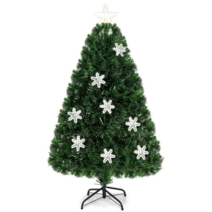 Hivvago LED Optic Artificial Christmas Tree with Snowflakes
