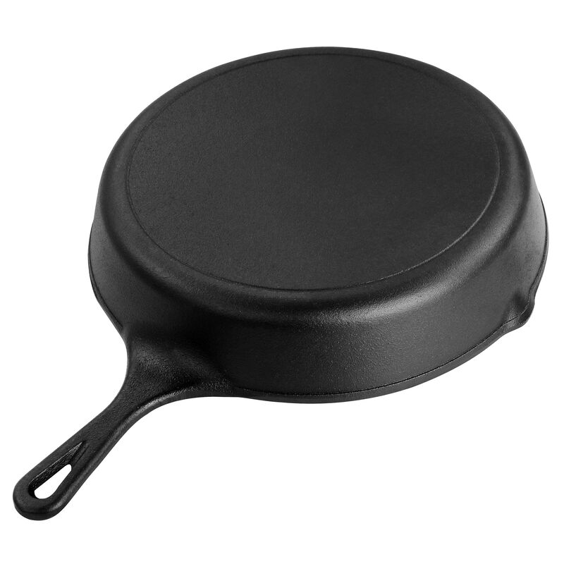 MegaChef 12 Inch Round Preseasoned Cast Iron Frying Pan in Black