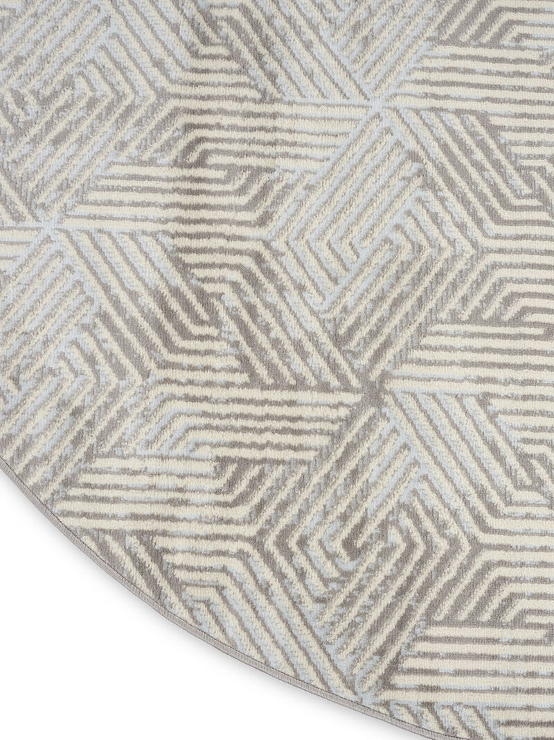 Grafix GRF39 Gray 5'3" x Round Rug