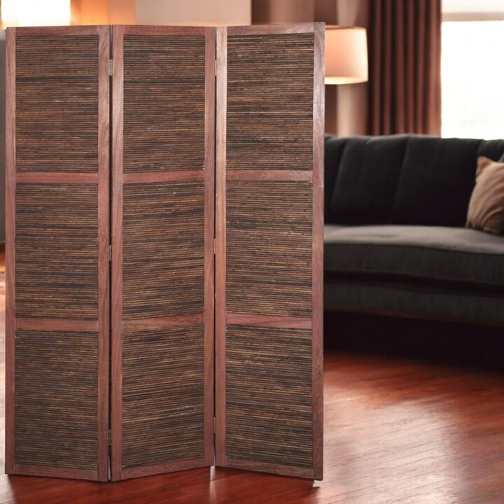 Durable Solid Wood Folding Three Panel Screen for Elegant Home and Office Décor