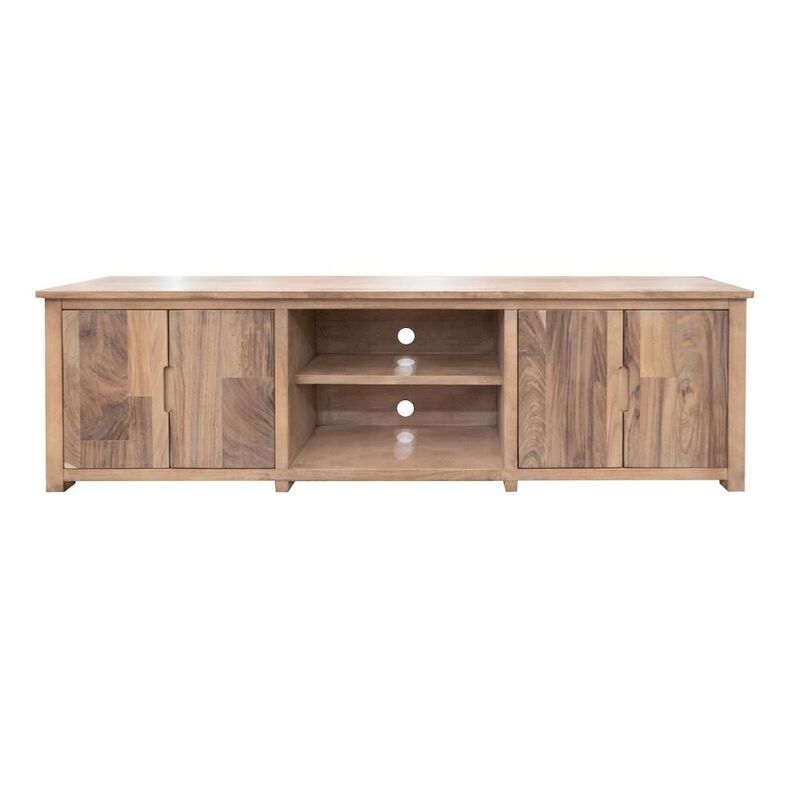 Crafters and Weavers Natural Parota Wood TV Stand 88