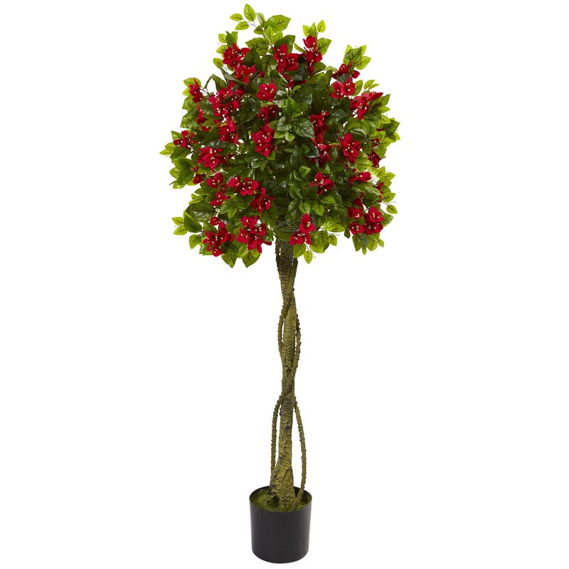 Hivvago 5 Feet Bougainvillea Artificial Topiary Tree