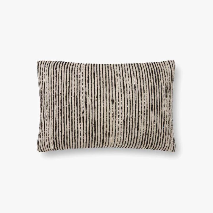 P0242 Black/Multi 13"x21" Down Pillow