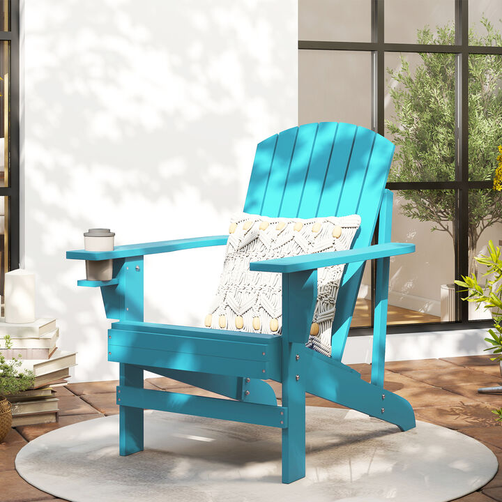 Hivvago Adirondack Chair with Cupholder for Patio & Porch