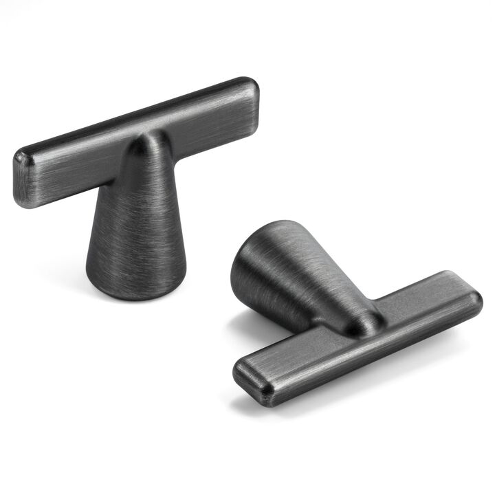 Hestia Hardware 10 Pack Cone Shape Modern T-Bar Cabinet Knobs
