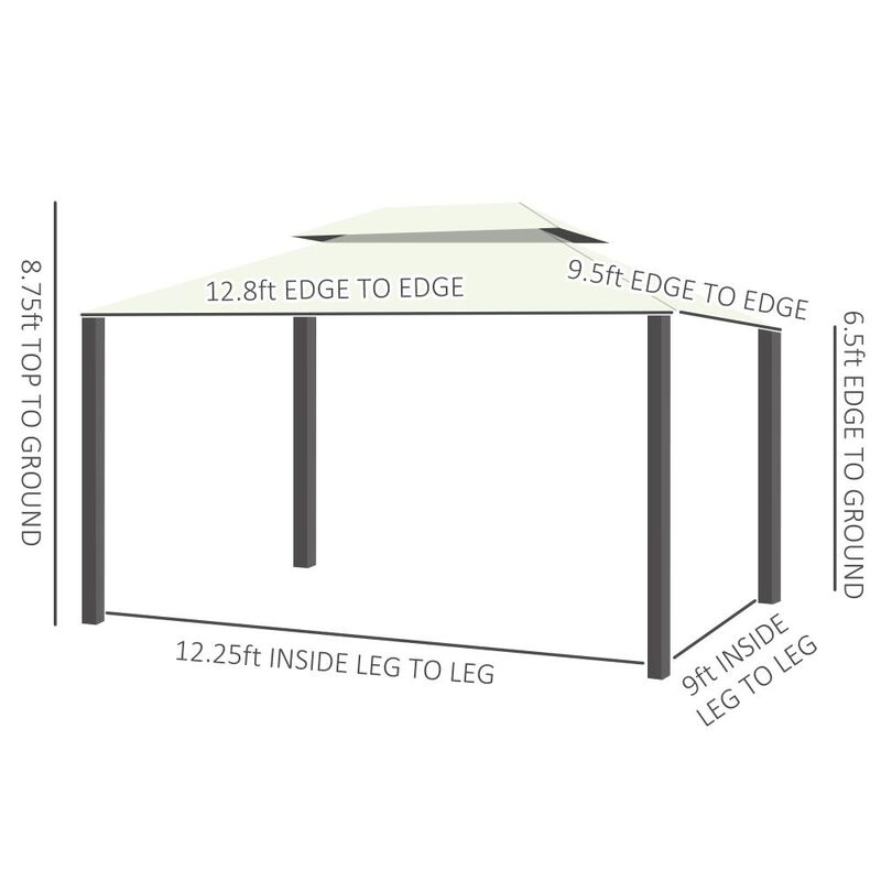 Hivvago 10x13 Outdoor Gazebo Canopy with Netting and Curtains image number 2