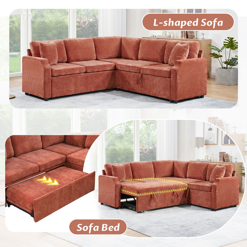 Merax Sectional Sofa Bed L-shaped Sectional