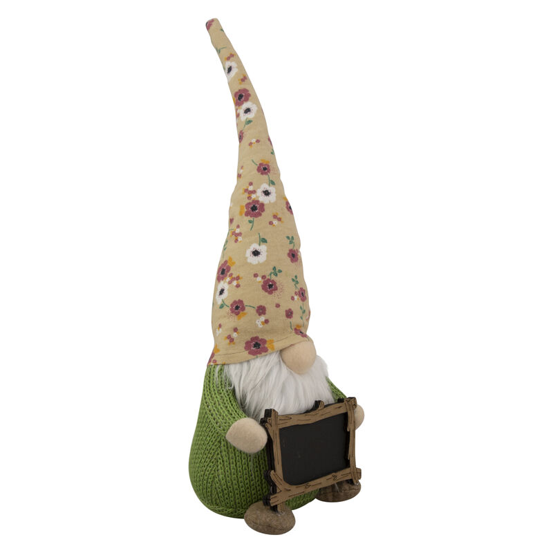 16" Yellow Floral Springtime Gnome with Message Board