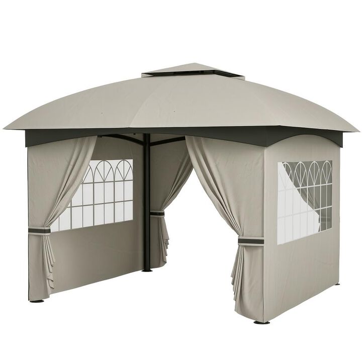 Hivvago 11x11 Double Tier Gazebo with Church Windows