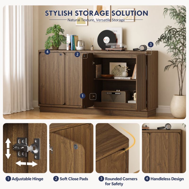 Boxpex 4-Door Sideboard Buffet Cabinet image number 3