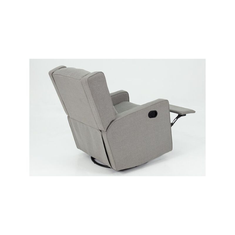 Poundex Swivel Glider Manual Recliner in Dark Gray