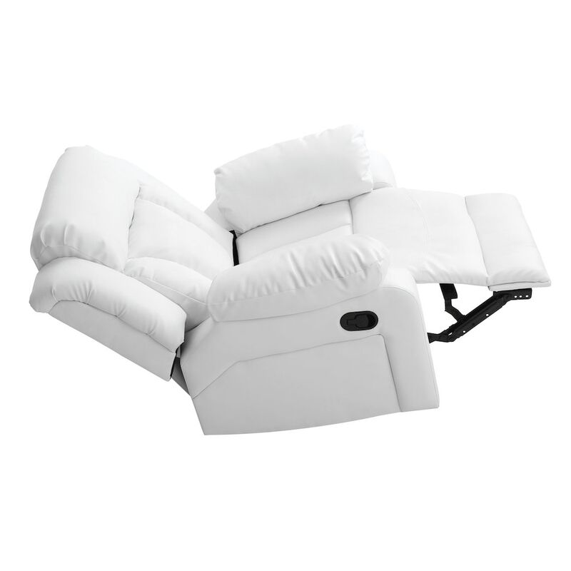 Glory Furniture Daria Rocker Recliner in White Color
