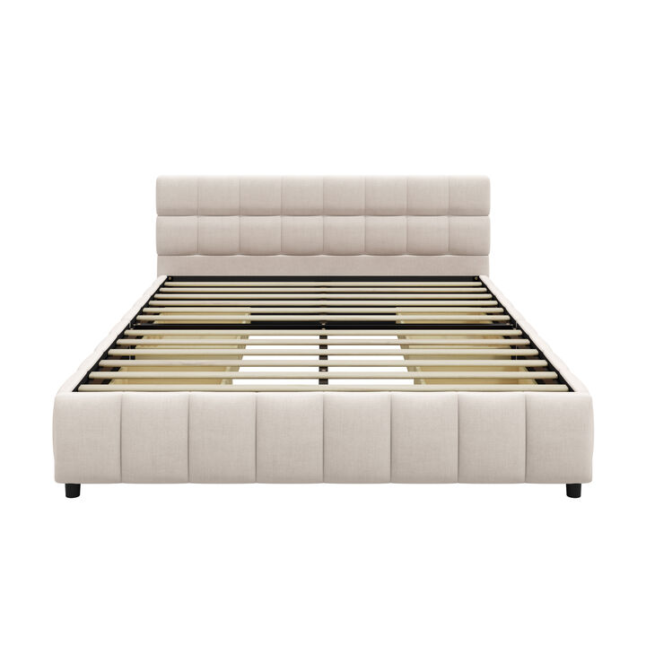 Ciqual Queen Size Upholstered Platform Bed Frame
