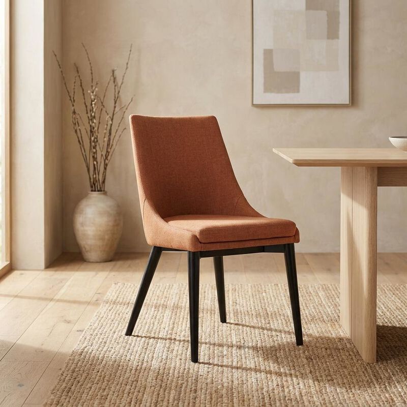 Fabric-Upholstered Dining Chair with Cushioned Seat image number 4