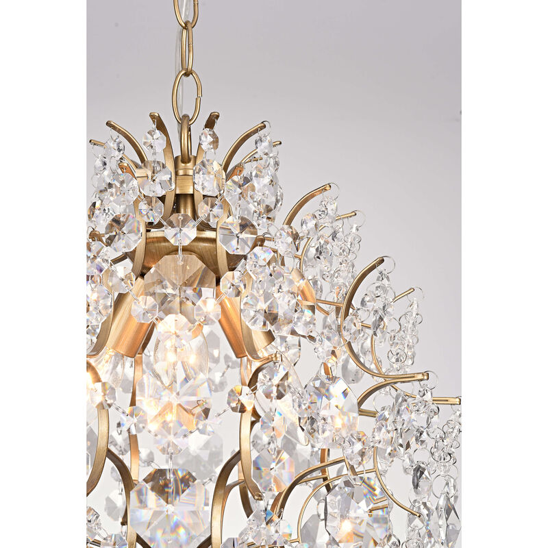 Alice Indoor 3-light Brushed Brass Crystal Chandelier image number 5