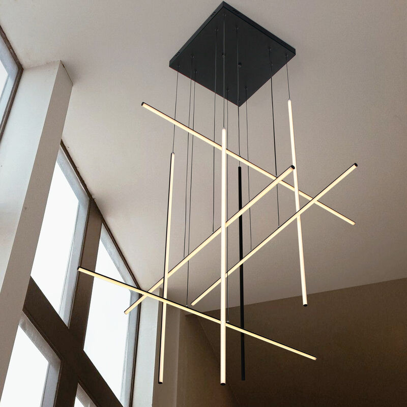 8 - Light Modern Chandelier Long Hanging Pendant for High Ceiling image number 2