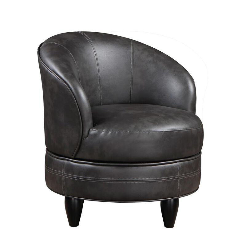 Sophia Swivel Accent Chair Gray Faux Leather