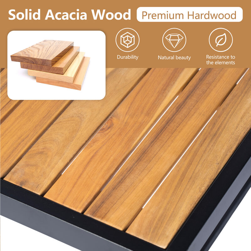 Merax Industrial-Style Outdoor Sofa Set with Acacia Wood & Iron Frame image number 3