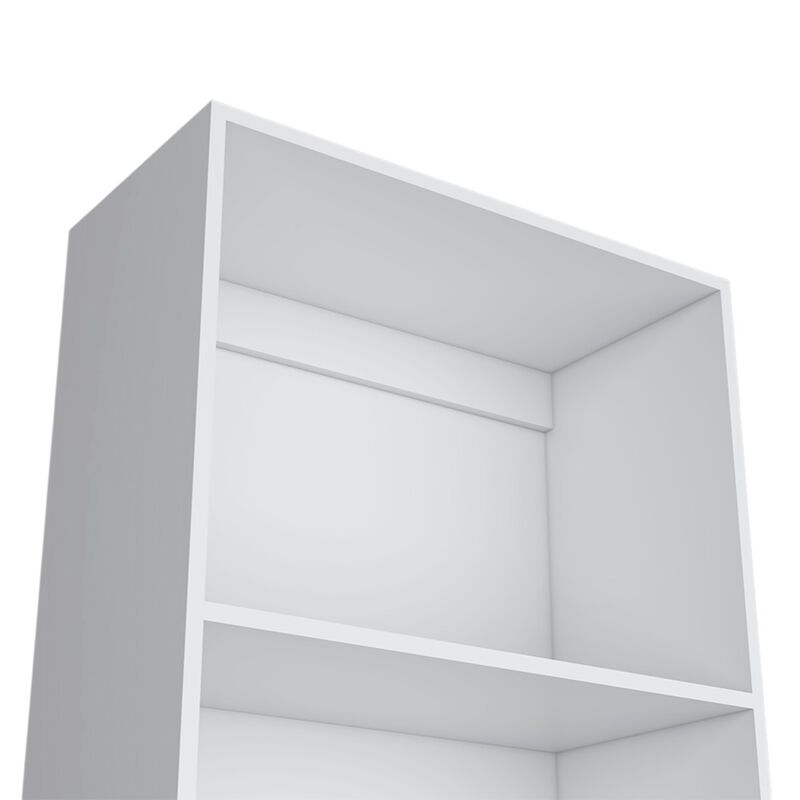 HomeRoots 71" White Wood Four Tier Bookcase image number 2