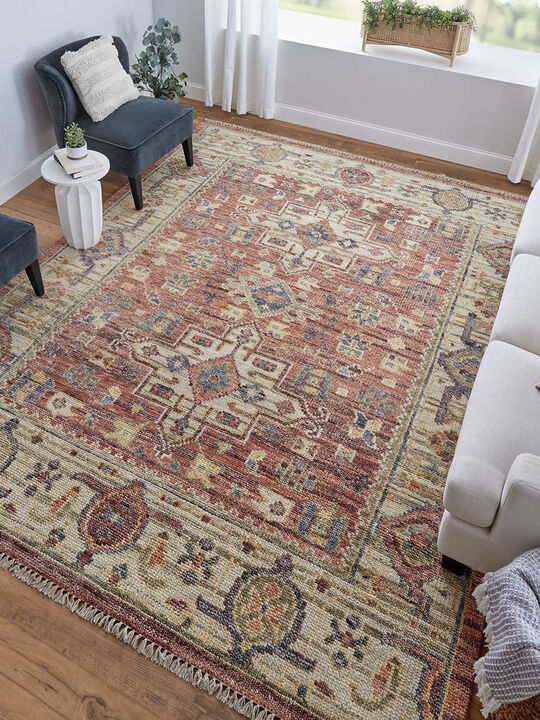 Fillmore 69CKF 3' x 5' Red/Ivory/Gold Rug
