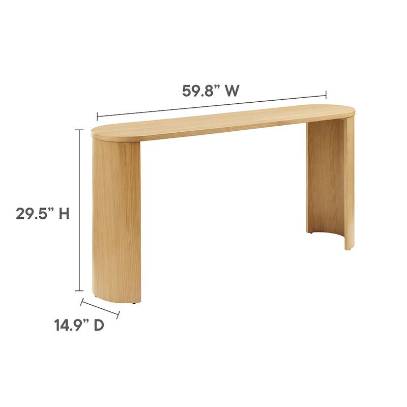Aspect Oval Wood Entryway Console Table image number 2