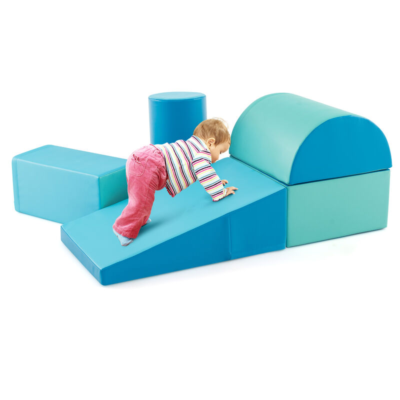 5-Piece Modular Climbing and Crawling Foam Playset for Kids
