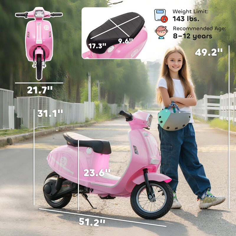 BreeBe 24V Kids Motorcycle with 3-Speed, Electric Motorcycle with Rear Suspension and LED Lights image number 2