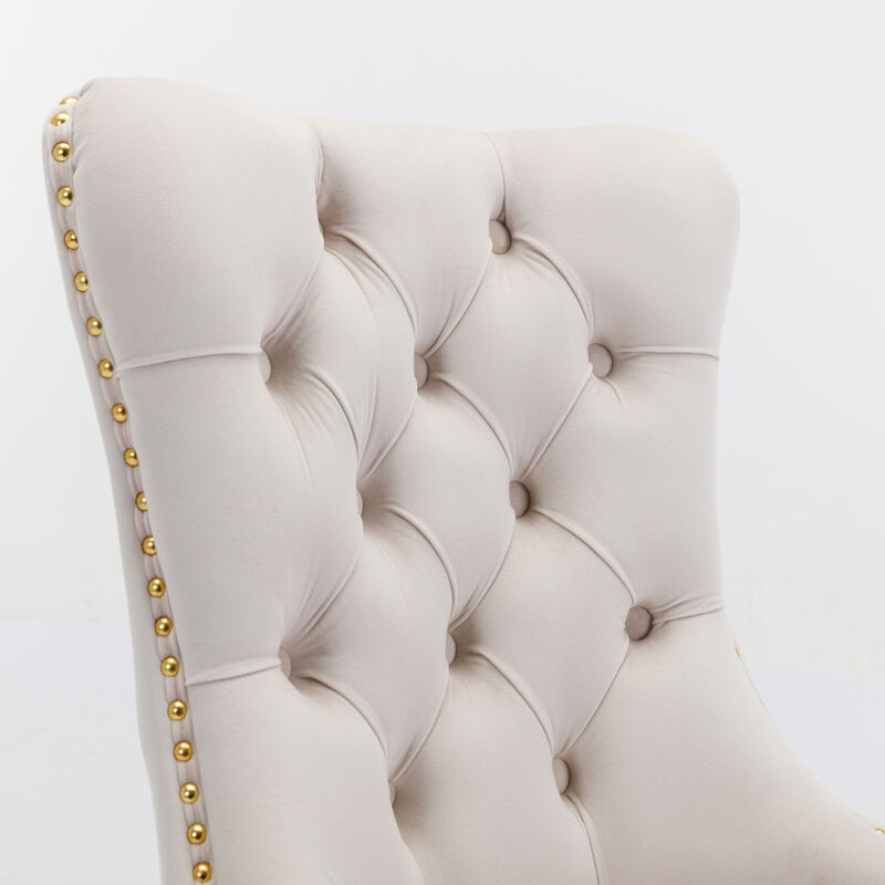 Streamdale Contemporary Velvet Dining Chairs, Set of 2 image number 6