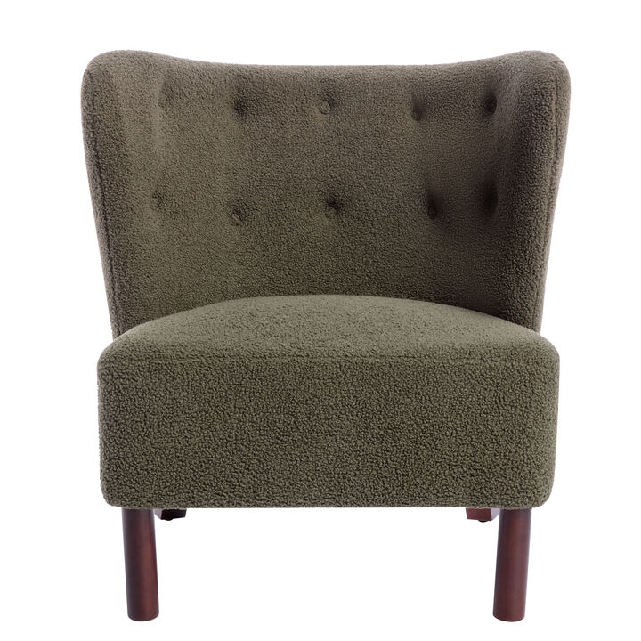 Merax Upholstered Accent Chair Lambskin Sherpa Single Sofa Chair
