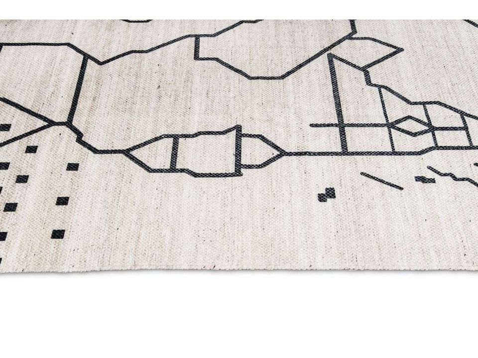 Annalise Black and Ivory Abstract Tribal PET Rug