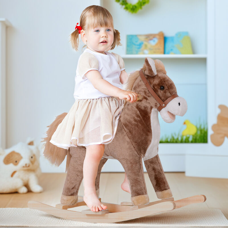 BreeBe Toddler Rocking Horse with Soft Plush Body image number 1