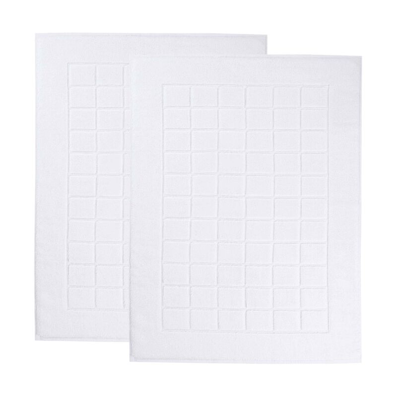 Washable Cotton Checkered Bath Rug Set of 2 for Bathrooms image number 0