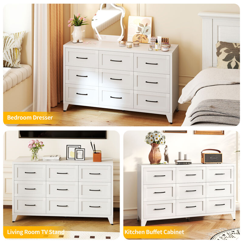 Kankes 9 Drawer Metal Dresser image number 8