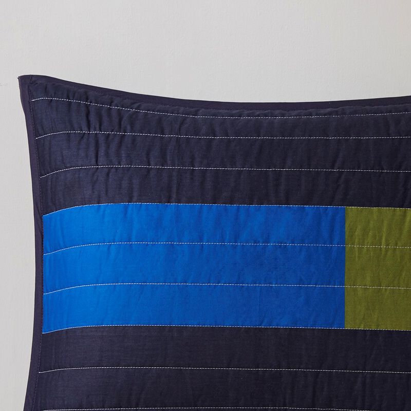 Gracie Mills Kaelith Stripe Printed Quilt Set