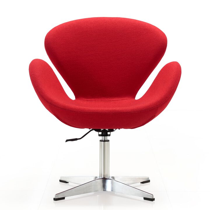 Raspberry Swivel Accent Chair in Red