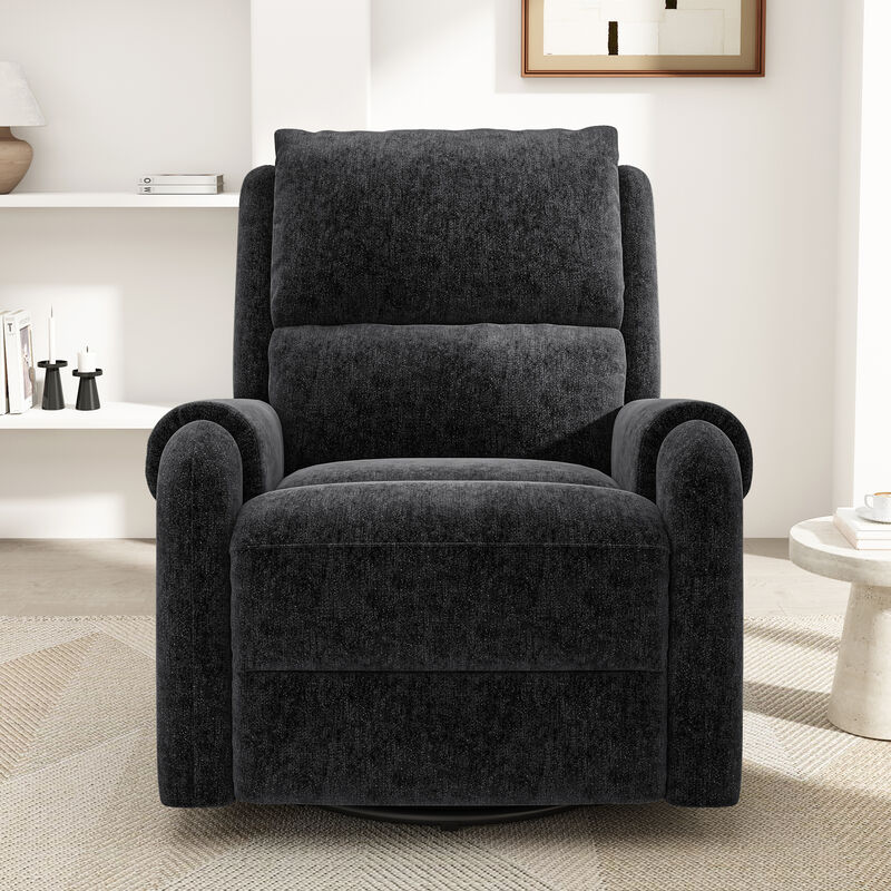 Merax Manual Swivel Rocker Massage Recliner Chair with Chenille Upholstery image number 2