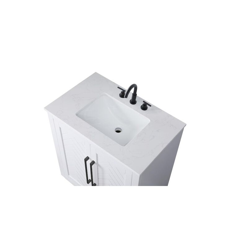Elegant Kitchen and Bath 30 inch Single Bathroom Vanity in White