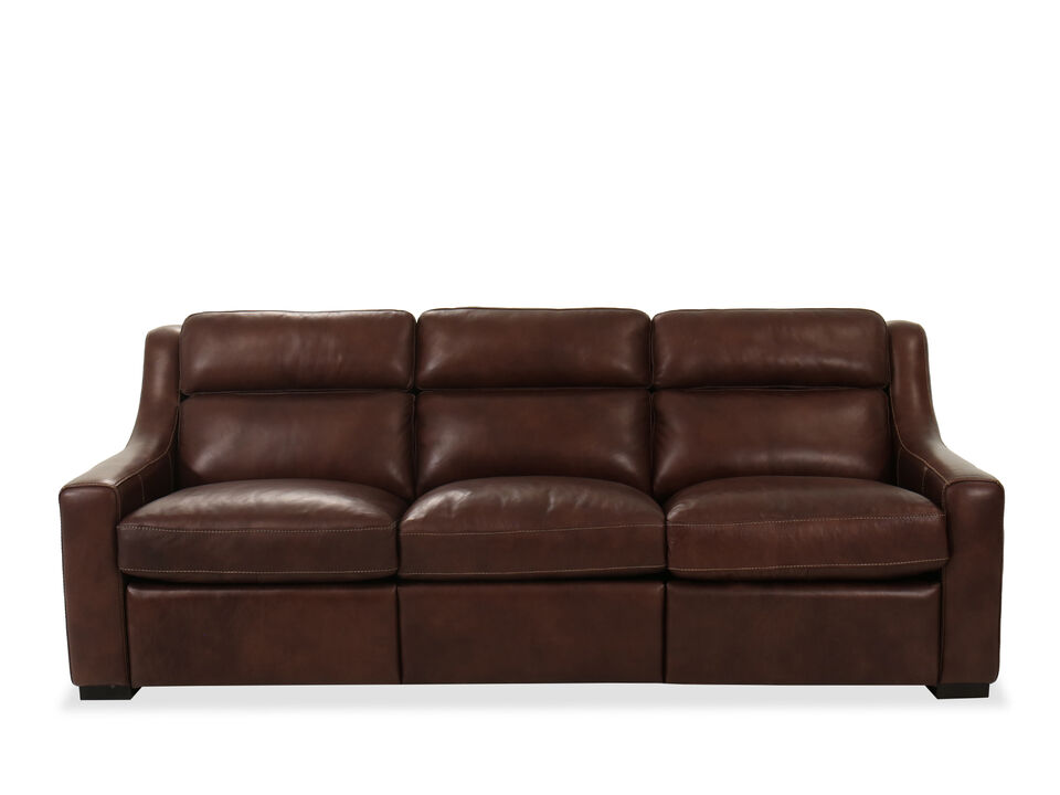 Germain Brown Leather Power Sofa