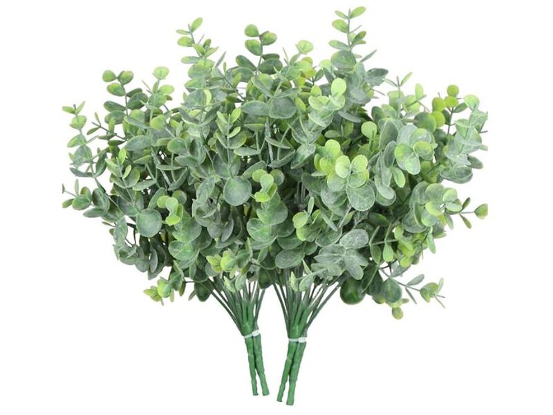 6 Piece Artificial Eucalyptus Flower Stems Home Decor Leaves image number 0