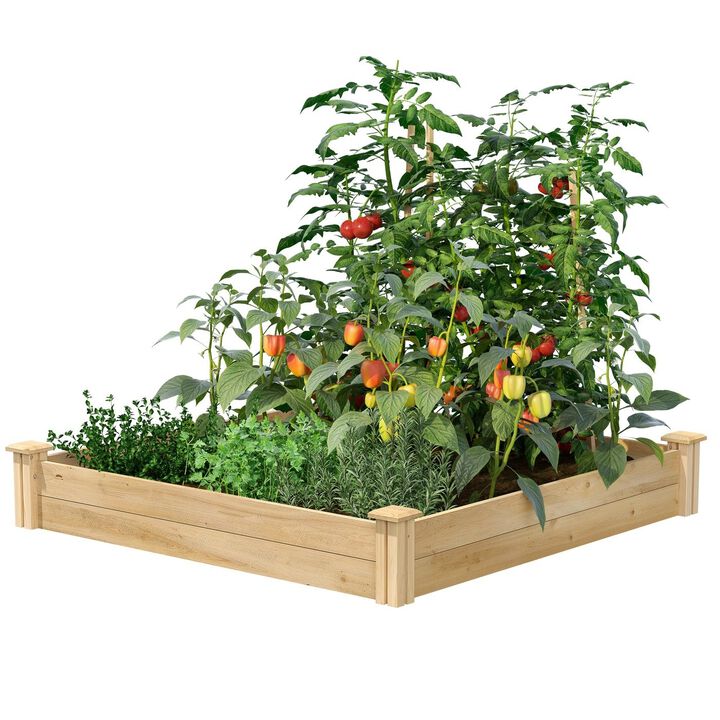 Premium Cedar Raised Garden Bed – Weather-Resistant Wooden Planter for Outdoor Gardening